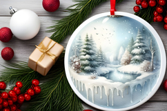 Round Christmass Ornament Sublimation|Clipart Product Image 2