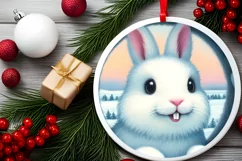 Santa Winter Scene Ornament PNG Product Image 2