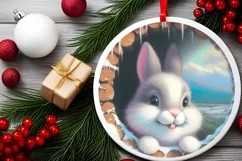 Santa Winter Scene Ornament PNG Product Image 2