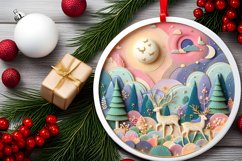 Round Christmas Ornament Sublimation|Clipart Product Image 2