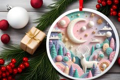 Round Christmas Ornament Sublimation|Clipart Product Image 2