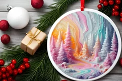 Pastell Winter Scene Ornament PNG Product Image 2