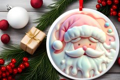 3D Santa Round Ornament Sublimation PNG Product Image 2