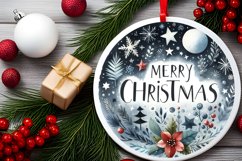 Winter Scene Round Ornament Sublimation PNG Product Image 2