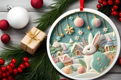 Round Christmas Ornament Sublimation|Clipart Product Image 2