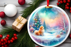 Round Christmass Ornament Sublimation|Clipart Product Image 2