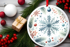Round Christmass Ornament Sublimation|Clipart Product Image 2