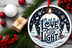 Round Christmass Ornament Sublimation|Clipart Product Image 2