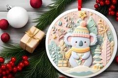Round Christmas Ornament Sublimation|Clipart Product Image 2