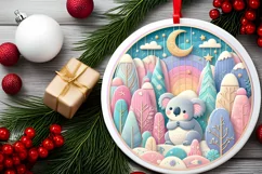 Round Christmas Ornament Sublimation|Clipart Product Image 2