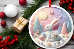 Round Christmas Ornament Sublimation|Clipart Product Image 2