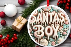 Santa's Boy Round Ornament Sublimation PNG Product Image 2
