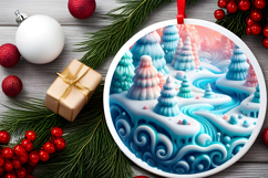 Round Christmass Ornament Sublimation|Clipart Product Image 2