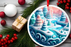 Round Christmass Ornament Sublimation|Clipart Product Image 2