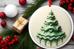 Round Christmass Ornament Sublimation|Clipart Product Image 2