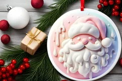 Santa Winter Martzipan Round Ornament PNG Product Image 2