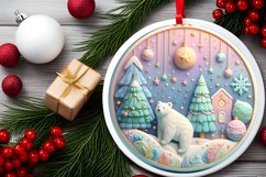 Round Christmas Ornament Sublimation|Clipart Product Image 2