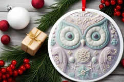 Owl Type Treatment Round Ornament Sublimation PNG Product Image 2