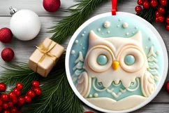 Owl Type Treatment Round Ornament Sublimation PNG Product Image 2