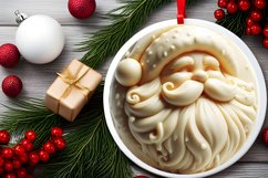 Round Christmas Image with Marzipan Santa Product Image 2