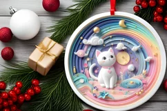 Round Christmas Ornament Sublimation|Clipart Product Image 2