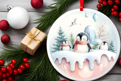 Round Christmass Ornament Sublimation|Clipart Product Image 2