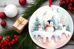 Round Christmass Ornament Sublimation|Clipart Product Image 2
