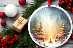 Round Christmass Ornament Sublimation|Clipart Product Image 2