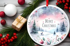 Round Christmass Ornament Sublimation|Clipart Product Image 2