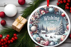 Round Christmass Ornament Sublimation|Clipart Product Image 2