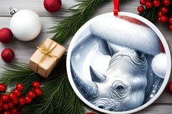 Round Christmass 3D Rhino PNG Product Image 2