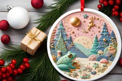 Round Christmas Ornament Sublimation|Clipart Product Image 2