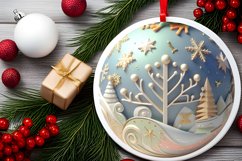 Round Christmas Ornament Sublimation|Clipart Product Image 2