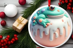 3D Marzipan Melting Pastel Ornament Sublimation PNG Product Image 1