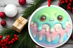 3D Marzipan Melting Pastel Ornament Sublimation PNG Product Image 2