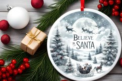 Believe in Santa Winter Scene Sublimation PNG Product Image 2