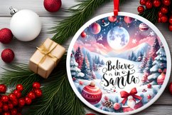 Santa Large Text Round Ornament Sublimation PNG Product Image 2