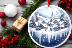 Round Christmass Ornament Sublimation|Clipart Product Image 2