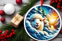 Snow Made Wall with Smiling Lamb Sublimation PNG Product Image 2