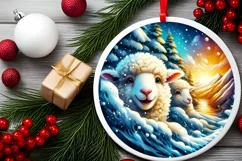 Snow Made Wall with Smiling Lamb Sublimation PNG Product Image 2