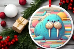 Round Christmas Ornament Sublimation|Clipart Product Image 2