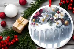 Round Christmass Ornament Sublimation|Clipart Product Image 2