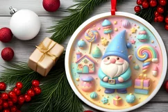 Round Christmas Ornament Sublimation|Clipart Product Image 2