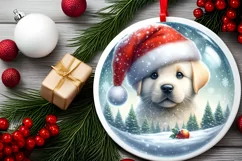 Puppy Snow Wall Ornament PNG Product Image 2