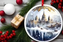 Watercolor Christmas Winter Scene Spain Product Image 2
