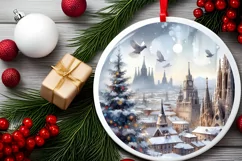 Watercolor Christmas Winter Scene Spain Product Image 2