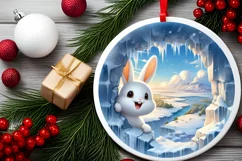 Icy Wall with Smiling Bunny Sublimation PNG Product Image 2