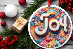Joy 3D Martzipan Winter Ornament PNG Product Image 2