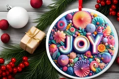 Joy 3D Martzipan Winter Ornament PNG Product Image 2