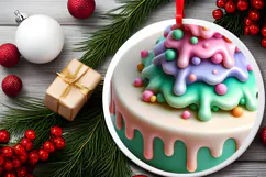 Round Christmass Ornament Sublimation|Clipart Product Image 2